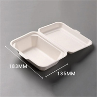 Biodegradable / sugarcane food container with lid from disposablesInc.com. The best import service in China. Import your disposable items from us.